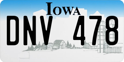 IA license plate DNV478