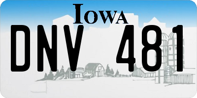 IA license plate DNV481