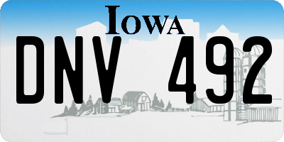 IA license plate DNV492