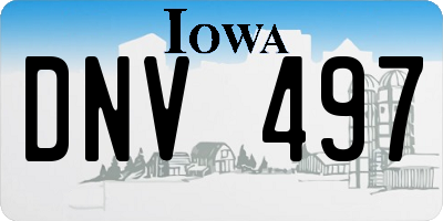 IA license plate DNV497