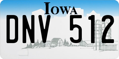 IA license plate DNV512