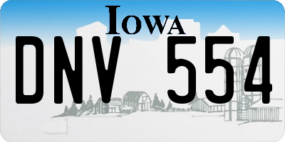 IA license plate DNV554