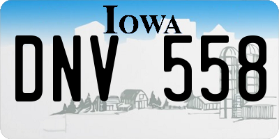 IA license plate DNV558