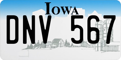IA license plate DNV567