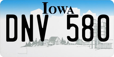 IA license plate DNV580