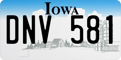 IA license plate DNV581