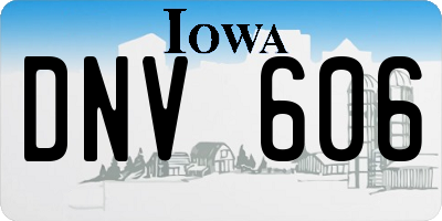 IA license plate DNV606