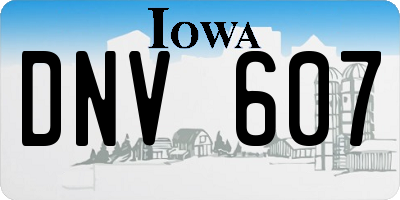 IA license plate DNV607