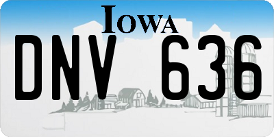 IA license plate DNV636