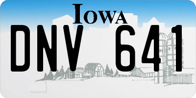 IA license plate DNV641