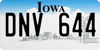IA license plate DNV644