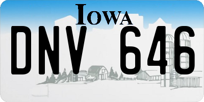 IA license plate DNV646