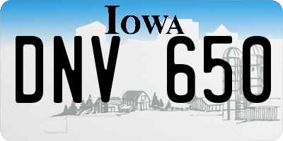 IA license plate DNV650