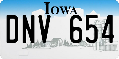 IA license plate DNV654
