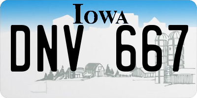 IA license plate DNV667