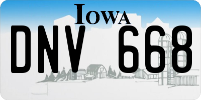 IA license plate DNV668
