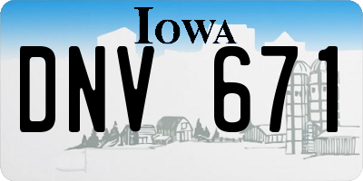 IA license plate DNV671
