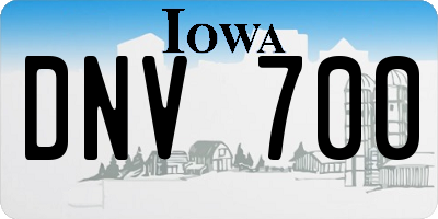 IA license plate DNV700