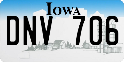 IA license plate DNV706
