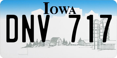 IA license plate DNV717