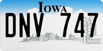 IA license plate DNV747