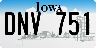 IA license plate DNV751