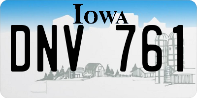 IA license plate DNV761