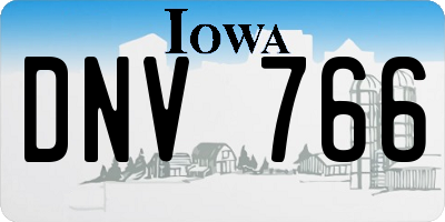 IA license plate DNV766