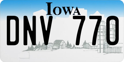 IA license plate DNV770