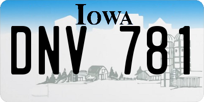 IA license plate DNV781
