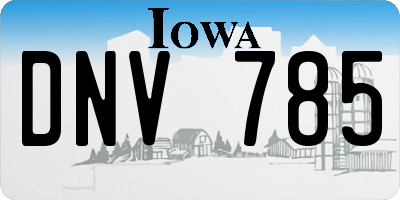 IA license plate DNV785