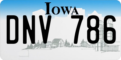 IA license plate DNV786