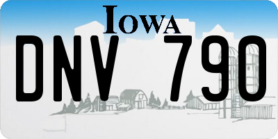 IA license plate DNV790