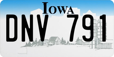 IA license plate DNV791