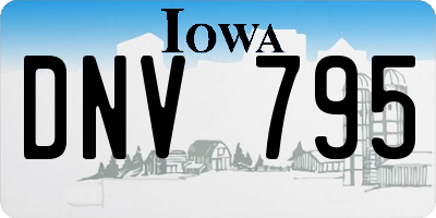 IA license plate DNV795