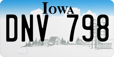 IA license plate DNV798