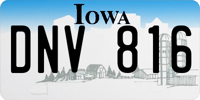 IA license plate DNV816