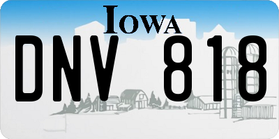 IA license plate DNV818