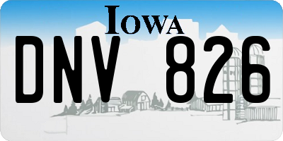 IA license plate DNV826