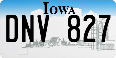 IA license plate DNV827