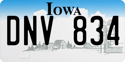 IA license plate DNV834