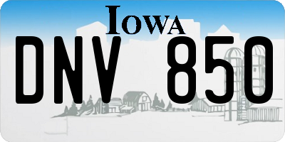 IA license plate DNV850
