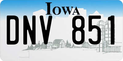 IA license plate DNV851