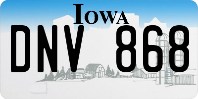 IA license plate DNV868
