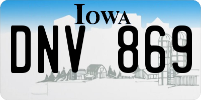 IA license plate DNV869