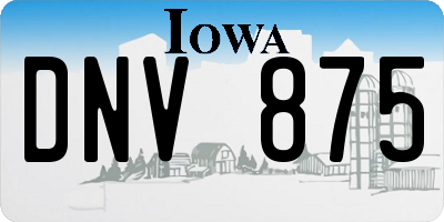 IA license plate DNV875