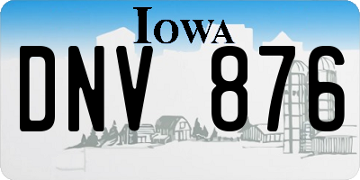 IA license plate DNV876