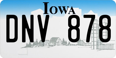 IA license plate DNV878
