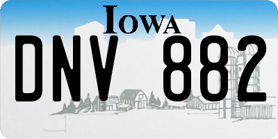 IA license plate DNV882