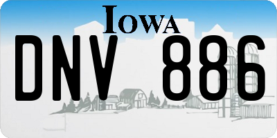 IA license plate DNV886